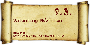 Valentiny Márton névjegykártya